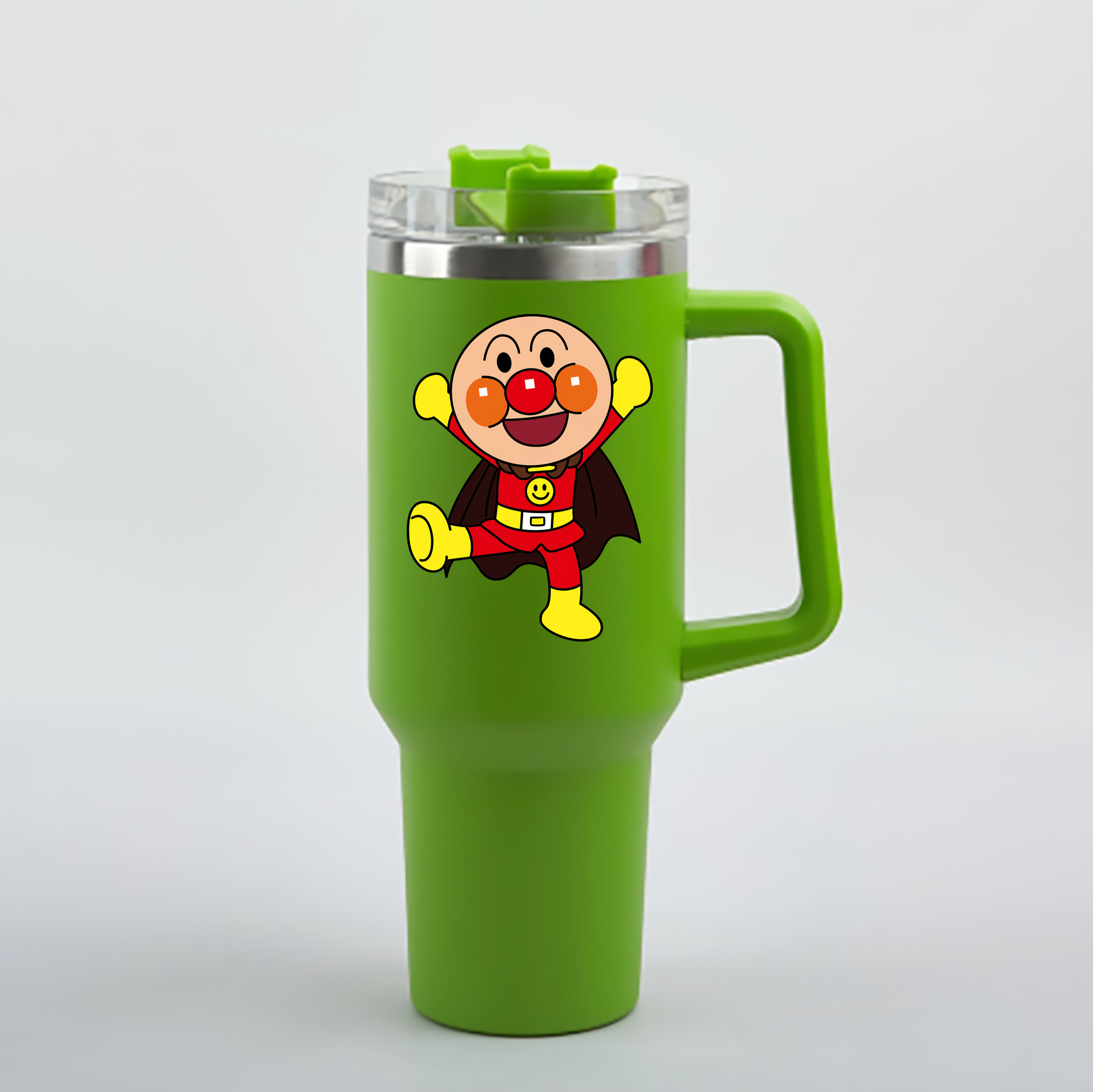 （画像用） アンパンマン Anpanman 1200mL車用タンブラー - クリスタルステッカー（プラスチックストロー付き）